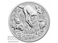 СРЕБРО 1 OZ 2024 АВСТРАЛИЯ - ГОДИШНИНА 125