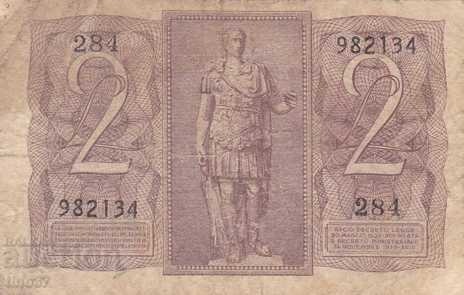 Licitație tino37 - ITALIA - 2 LIRE - 1939