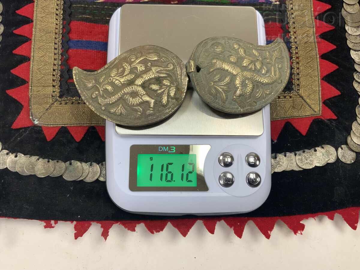 Αναγεννησιακή πόρπη με δίκεφαλο δράκο από χυτό μπρούτζο - 6