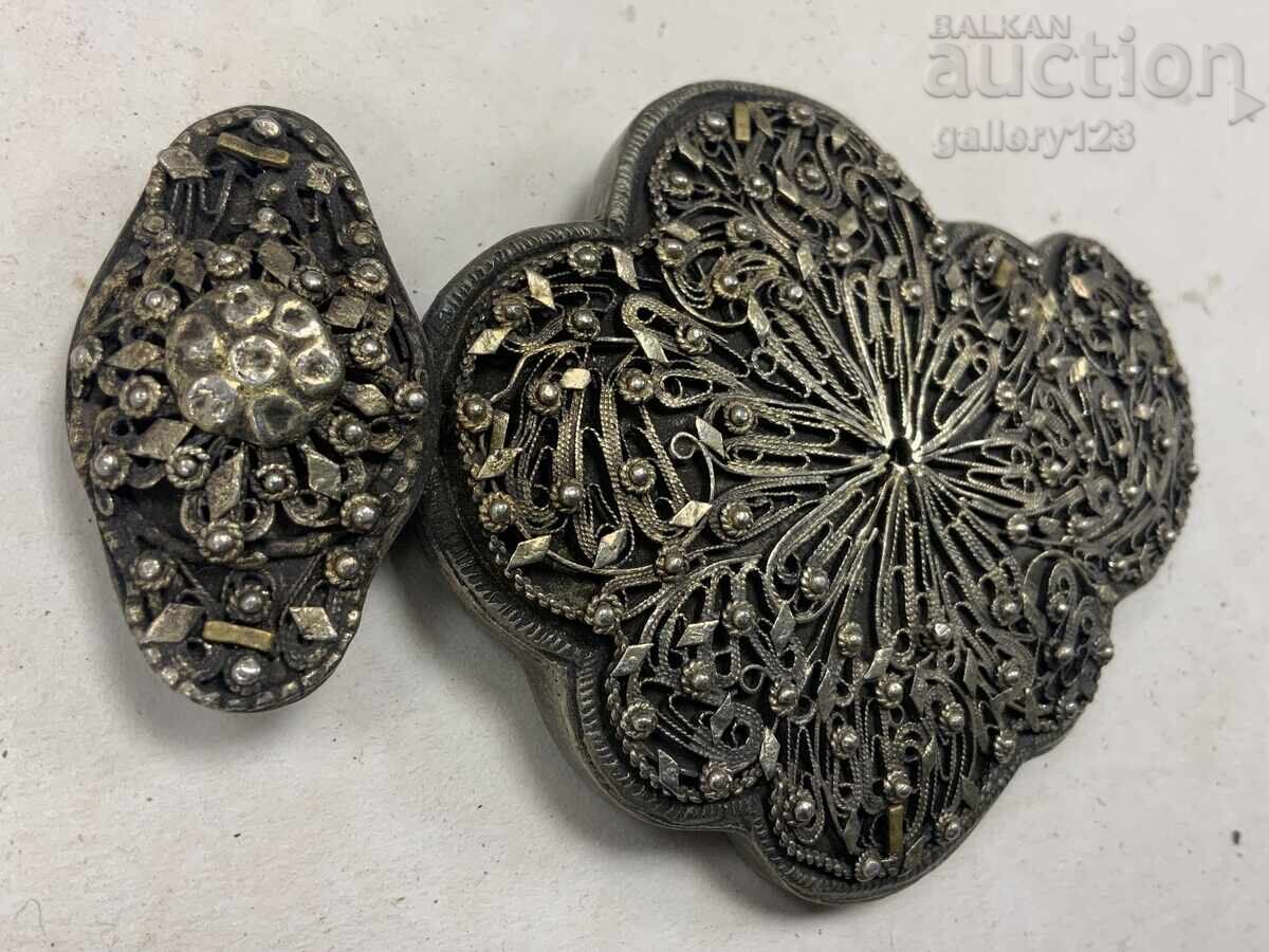 Сребро филигран пафта единичка позлата с цена 0.01 лв. | € 0.01