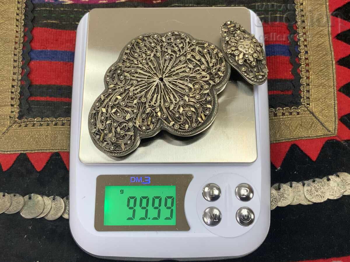 Доставка на Сребро филигран пафта единичка позлата