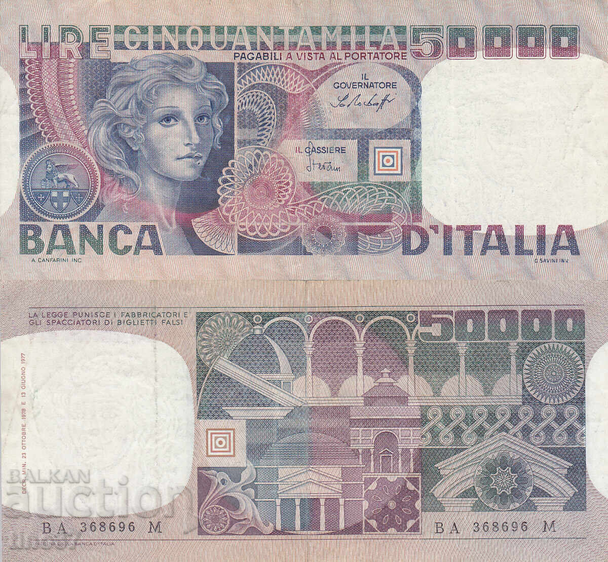tino37 - ITALY - 50,000 LIRE - 1977 - VF