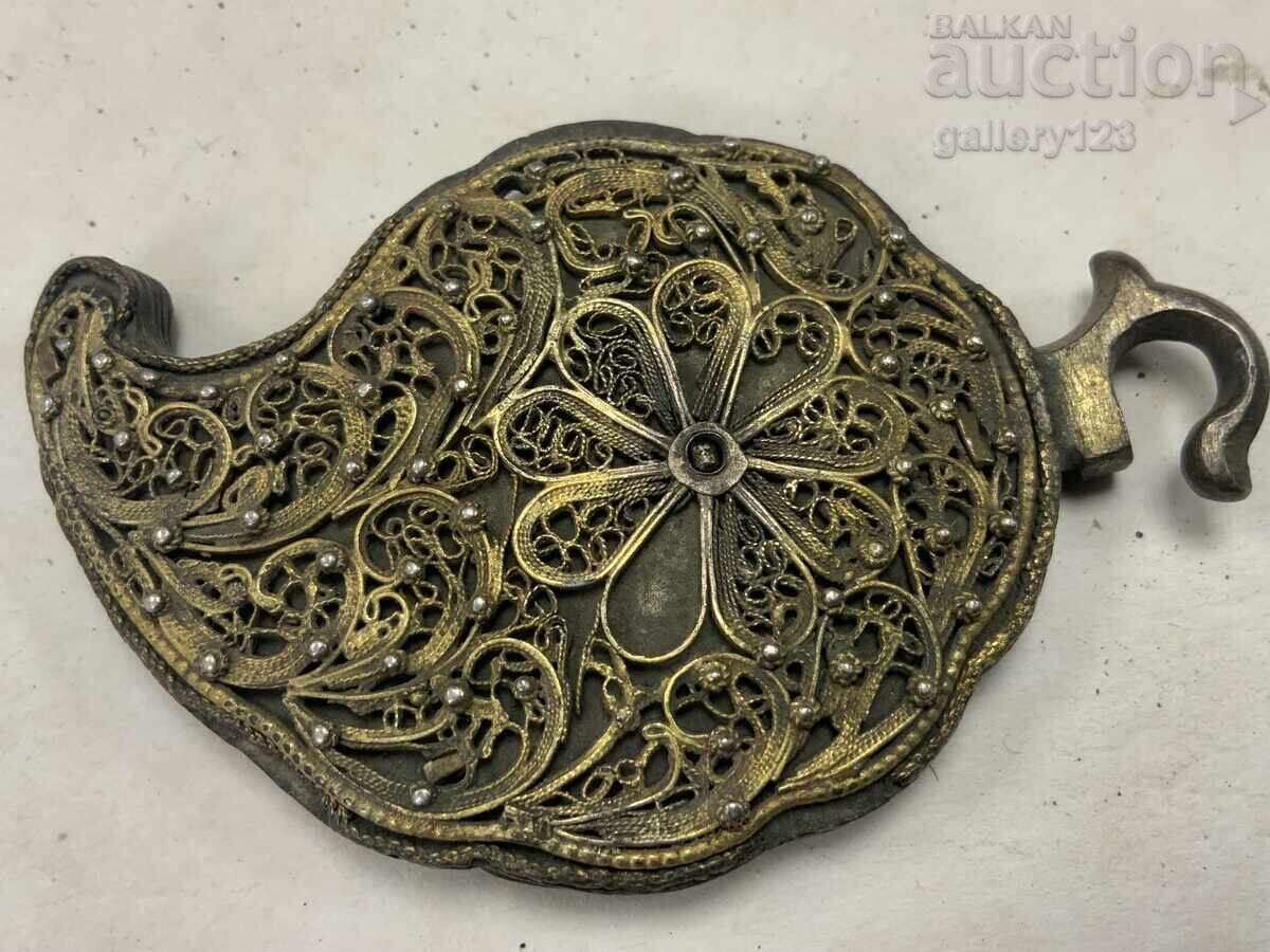 Сребро филигран позлата пафта единичка с цена 0.01 лв. | € 0.01