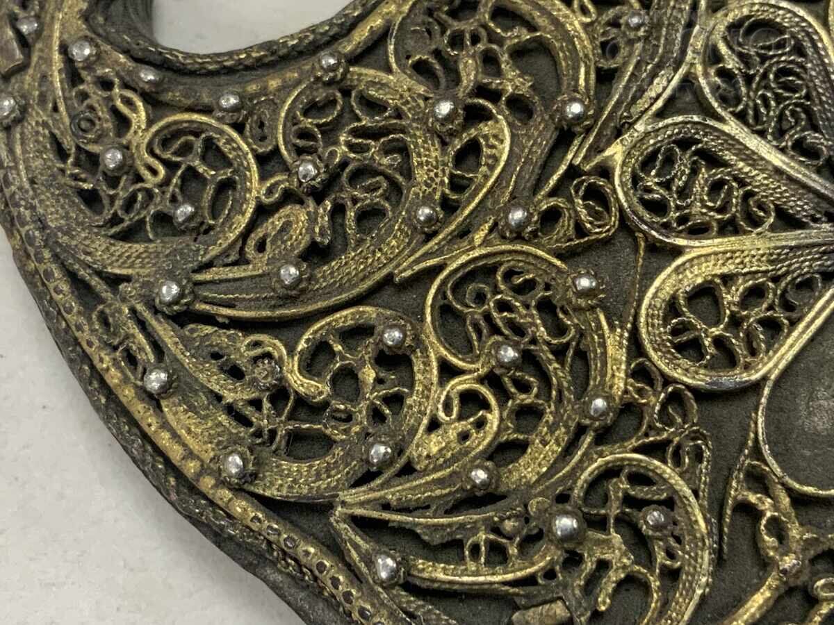 Сребро филигран позлата пафта единичка