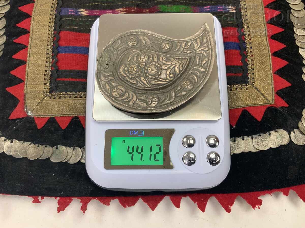 Възрожденска пафта сребро сечан кована Котел - 7