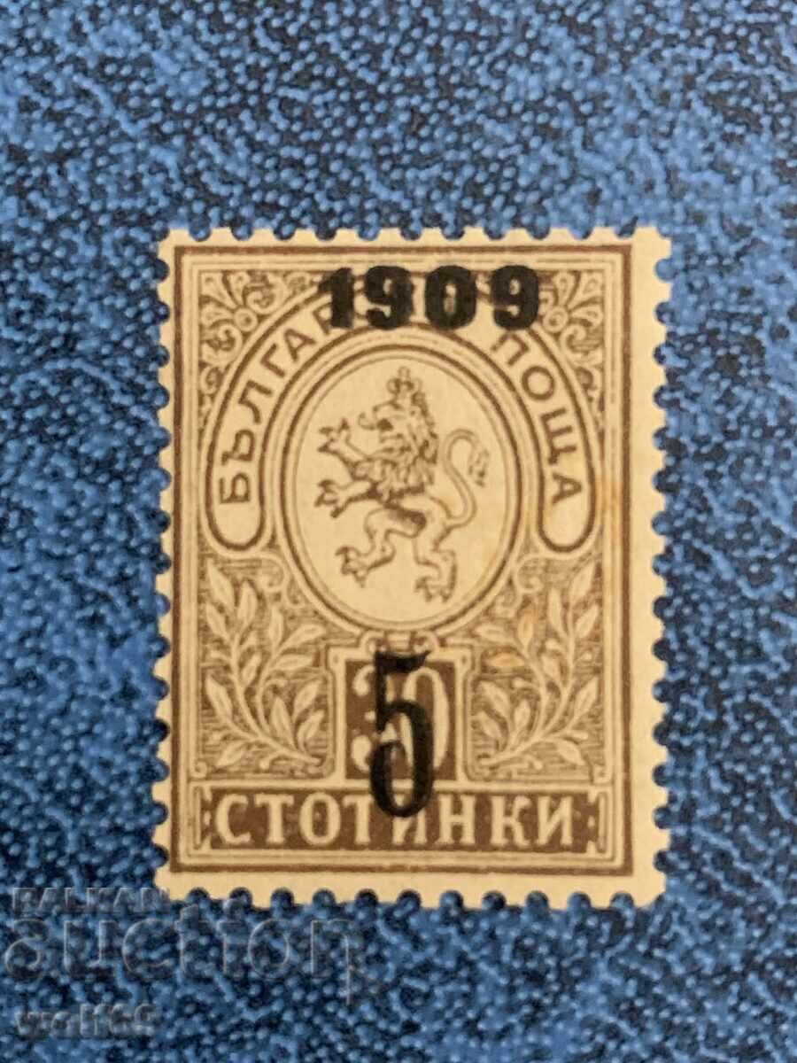 1909g - Υπερτύπωμα 5στ. σε 30στ Μικρό λιοντάρι (καθαρό)