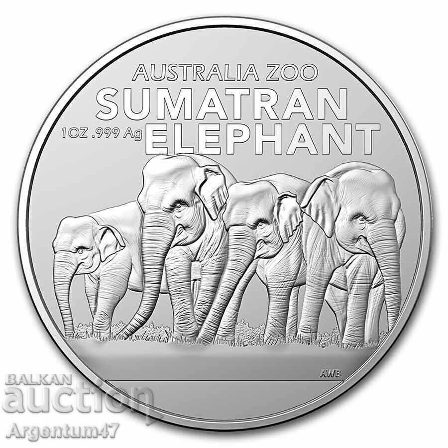ARGINT 1 OZ 2022 AUSTRALIA - ELEFANȚI