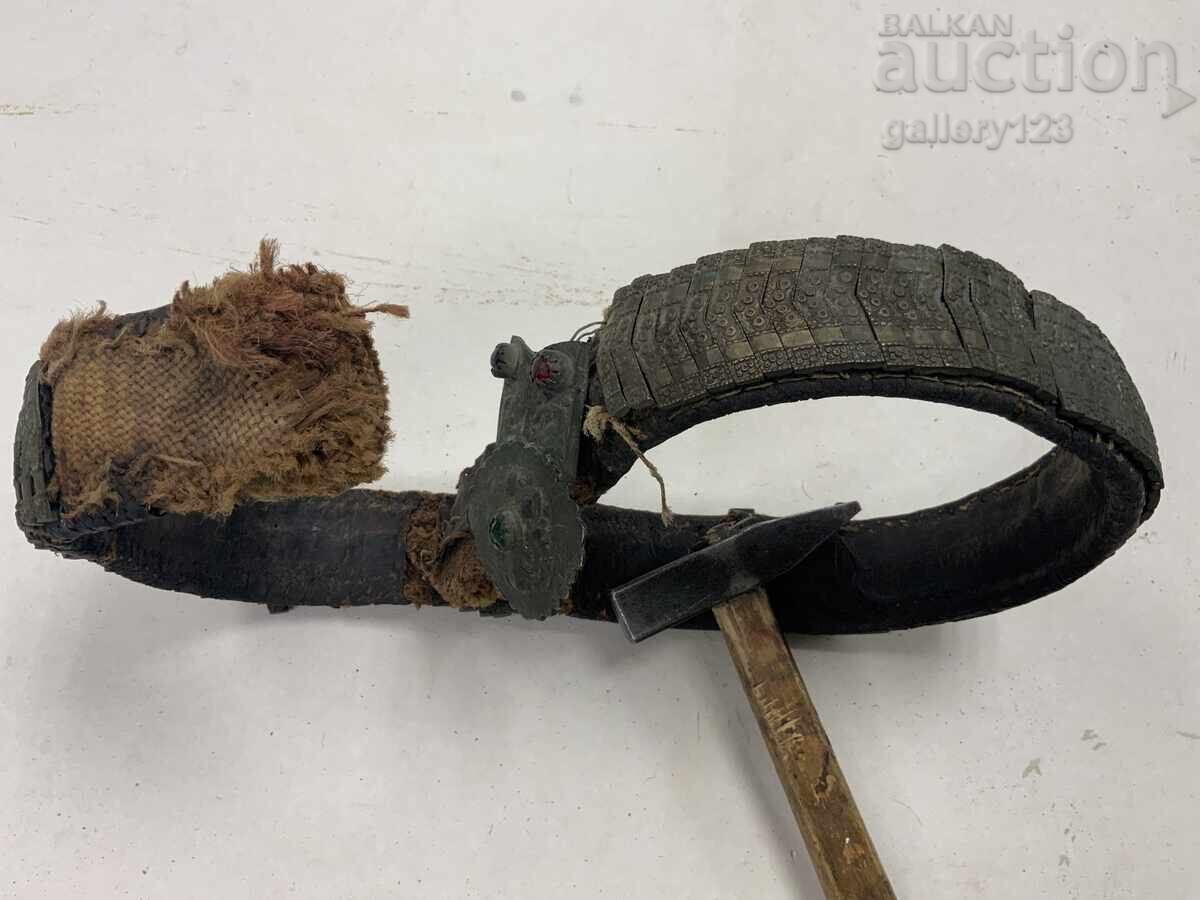 Възрожденски колан сребро сечан кожа реставрация - 6