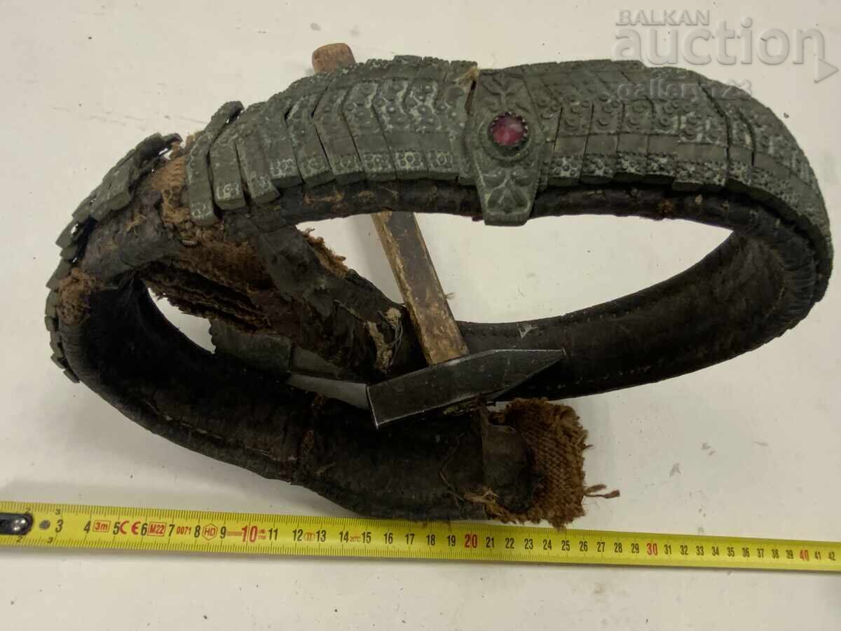 Възрожденски колан сребро сечан кожа реставрация - 7