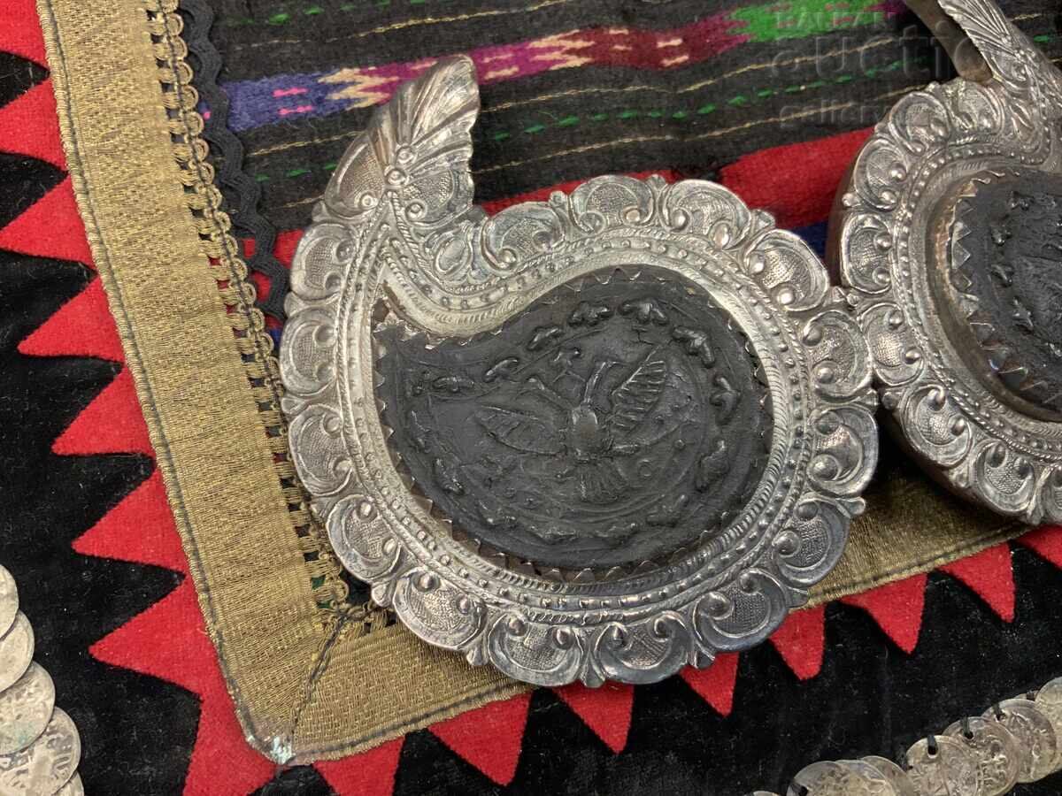 Възрожденска пафта сребро сечан кована биволски рог орли с цена 0.01 лв. | € 0.01