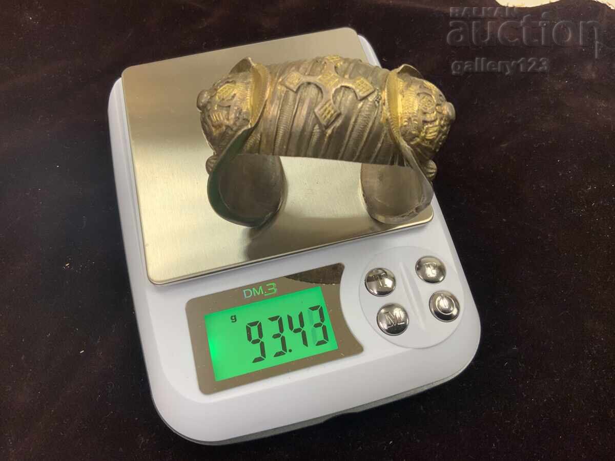 Brățară renascentistă argint filigran aur cruce - 6 Brățară renascentistă argint filigran aur cruce - 6