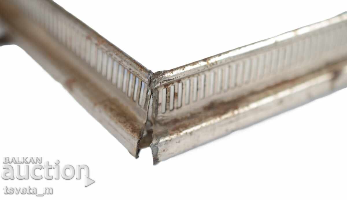 Порцеланов поднос със сребрист метален обков - Чехословакия - 5