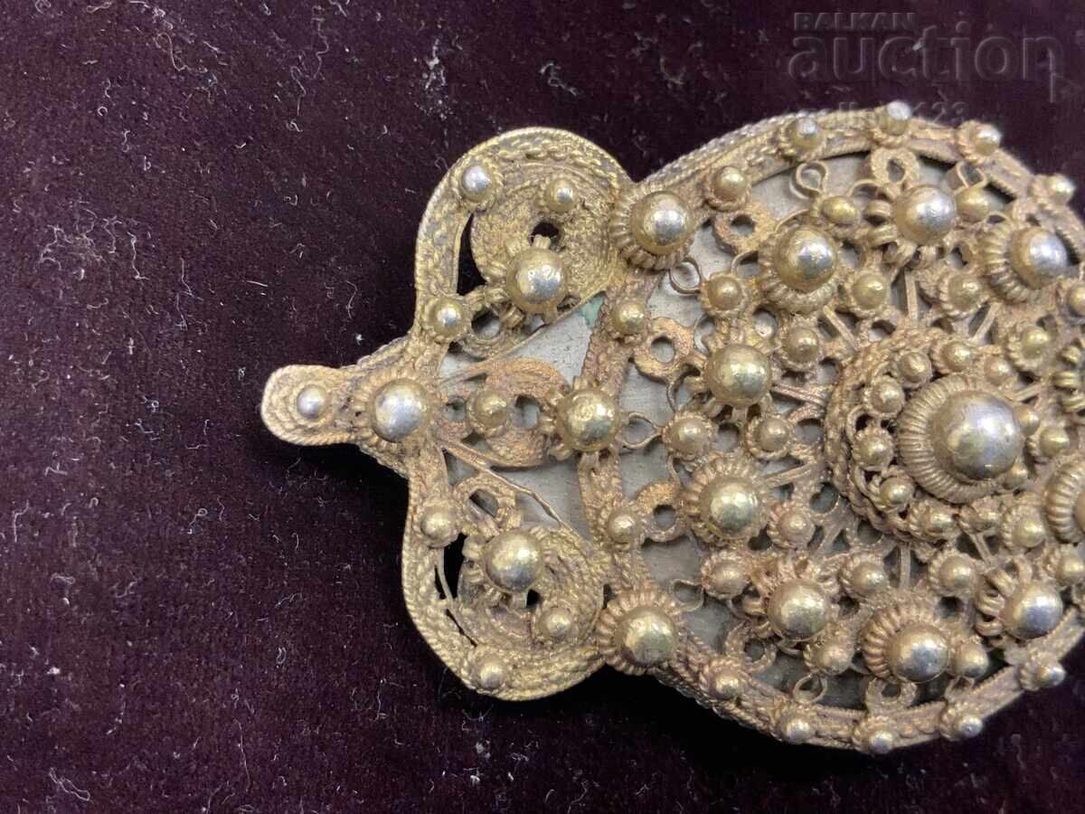 Сребро филигран пафта единичка позлата с цена 0.01 лв. | € 0.01