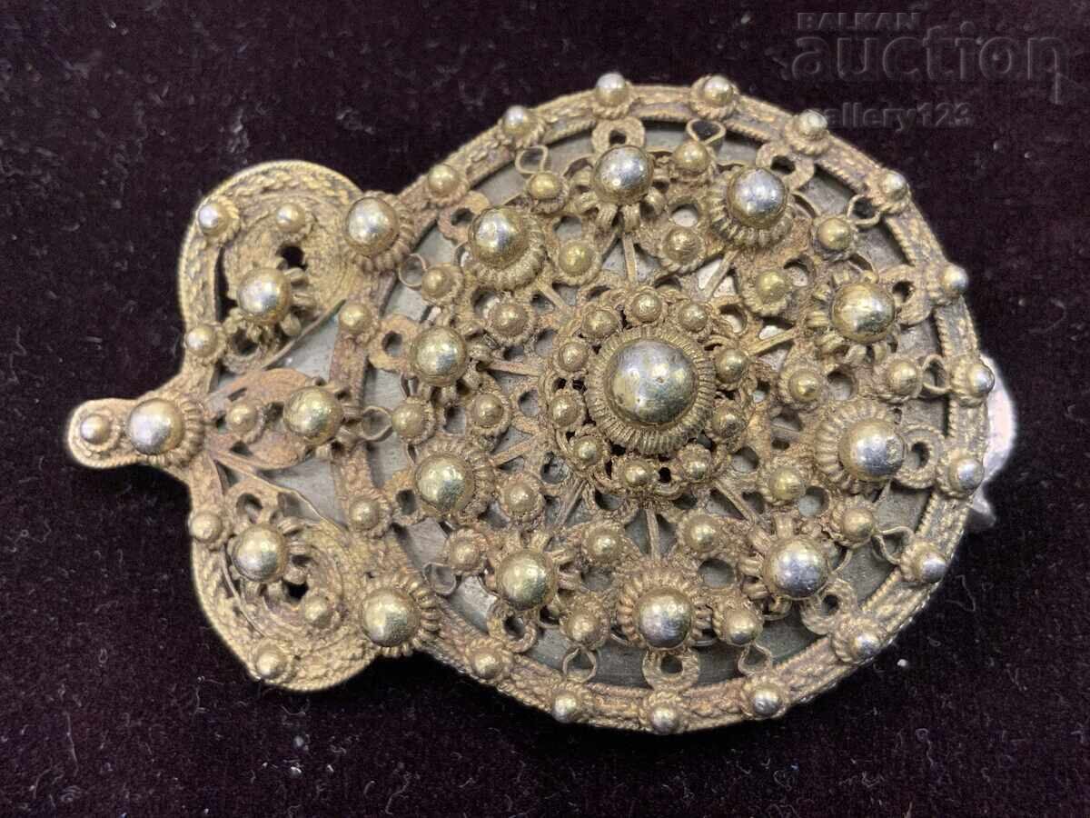 Сребро филигран пафта единичка позлата