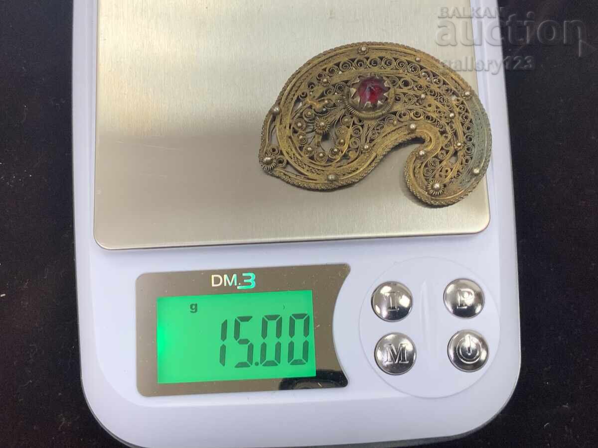 Bijuterie renascentistă argint filigran aurire sticlă - 6 Bijuterie renascentistă argint filigran aurire sticlă - 6