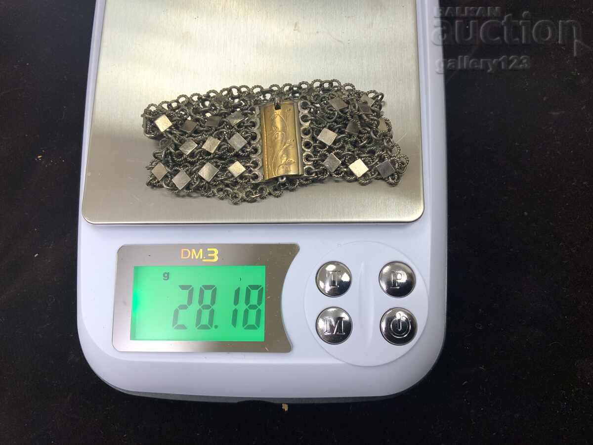 Brățară renascentistă argint aurită gravură - 5 Brățară renascentistă argint aurită gravură - 5