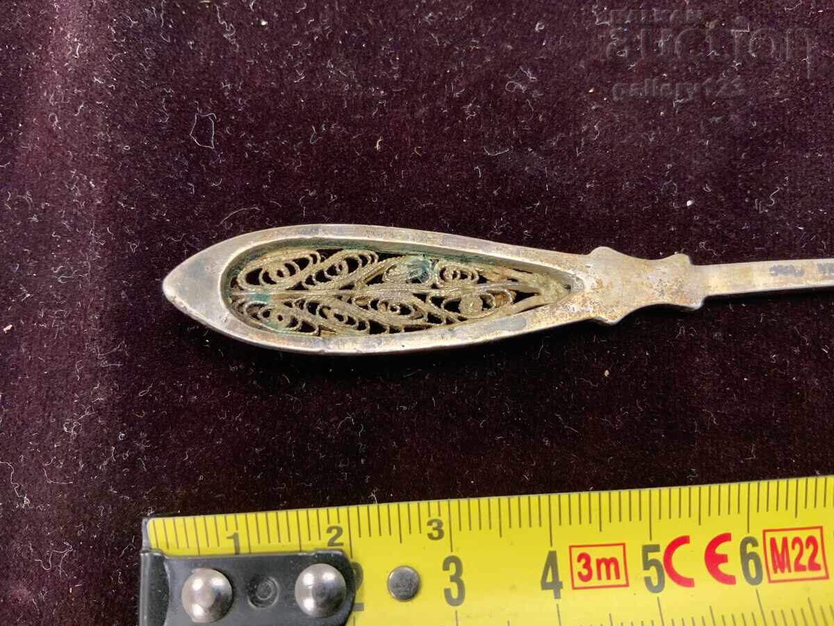 Παράδοση Αναγεννησιακό ασημένιο κουτάλι, φιλιγκράν, σκαλιστό Παράδοση Αναγεννησιακό ασημένιο κουτάλι, φιλιγκράν, σκαλιστό