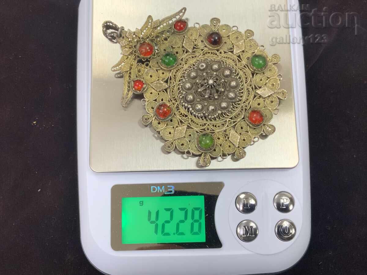 Възрожденски сребърен филигран накит позлата - 7