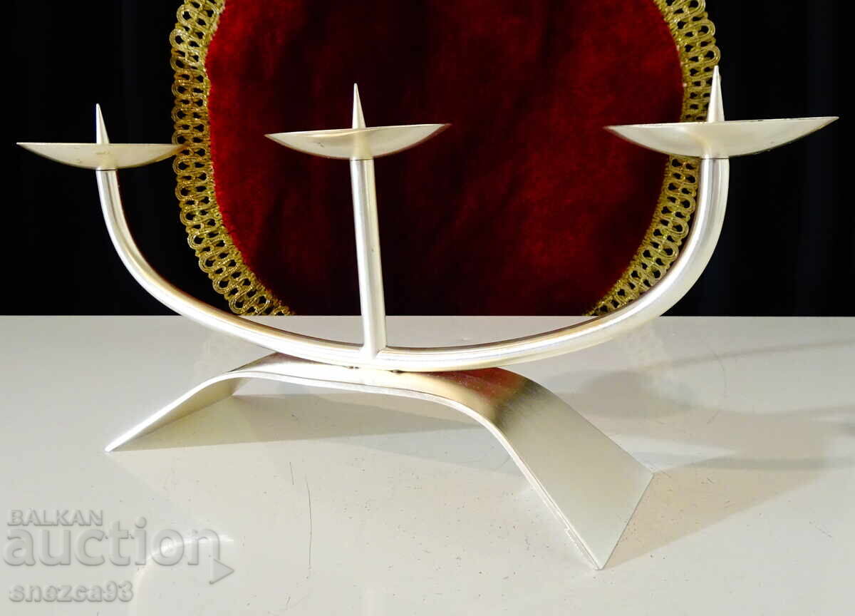 Ασημένιο τρίφωτο κηροπήγιο τριάδα WMF