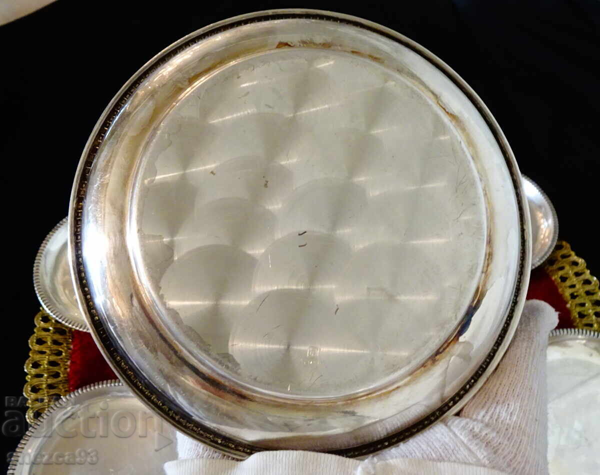 Silver-plated plates, relief, stamp, set of 7 pieces - 6