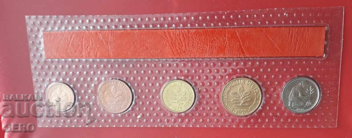 Germania - SET 1978 F-Stuttgart din 6 monede - mat-lucios cu preț 5.01 BGN | € 2.56