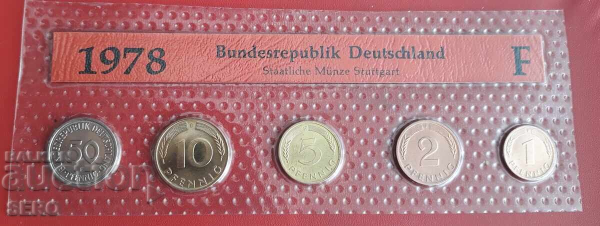 Germania - SET 1978 F-Stuttgart din 6 monede - mat-lucios