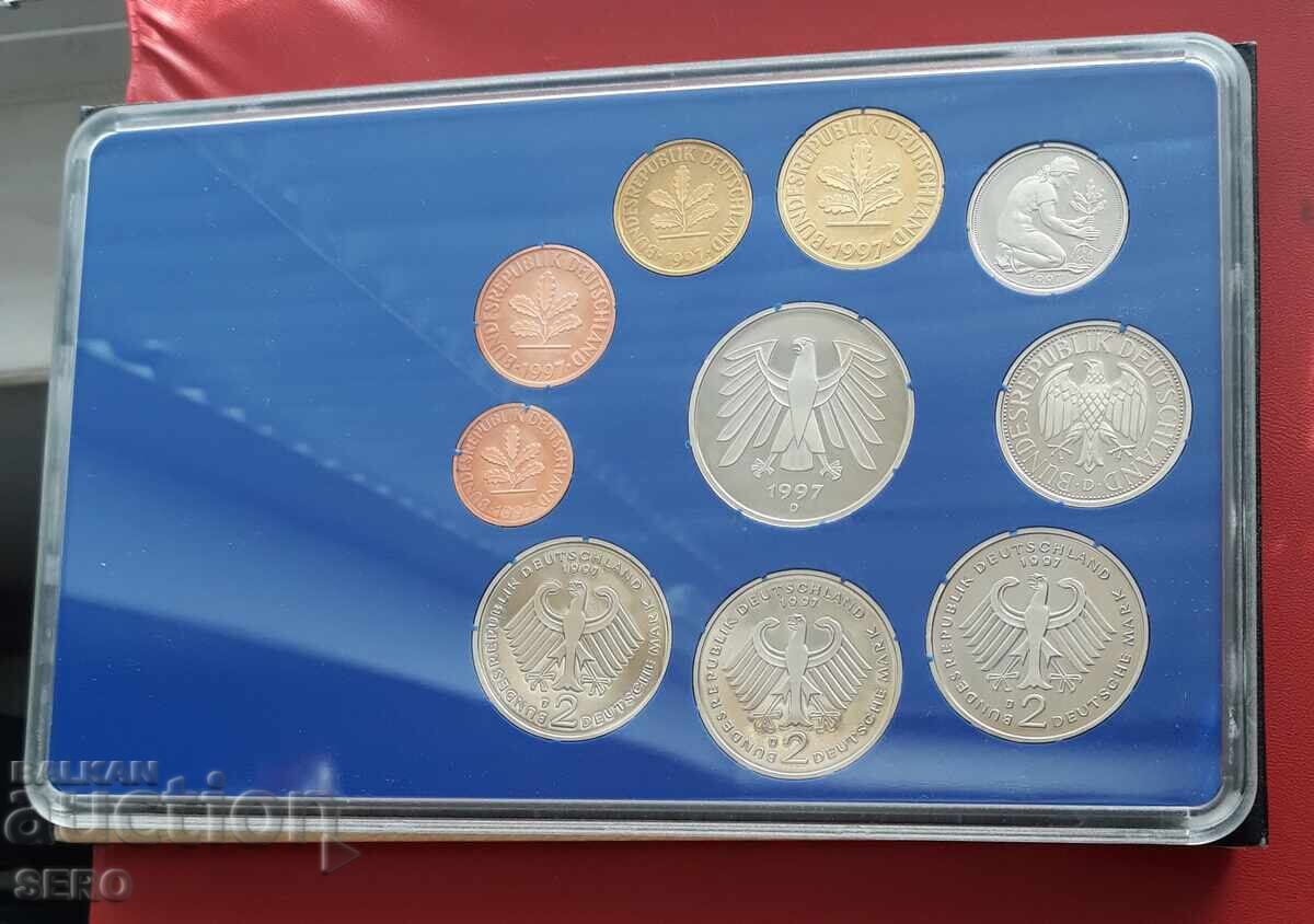 Licitație Germania SET 1997 D-München - 10 monede / 1x5 mărci, 3x2 mărci