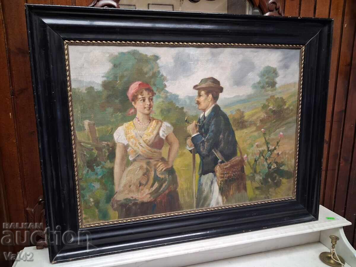 Δημοπρασία Αγροτική σκηνή με άνδρα και γυναίκα Δημοπρασία Αγροτική σκηνή με άνδρα και γυναίκα