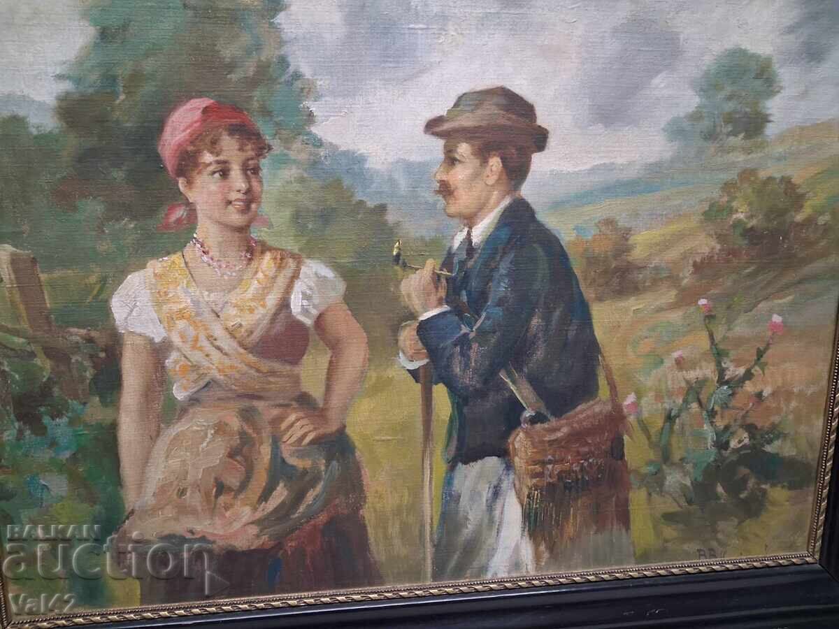 Παράδοση Αγροτική σκηνή με άνδρα και γυναίκα Παράδοση Αγροτική σκηνή με άνδρα και γυναίκα