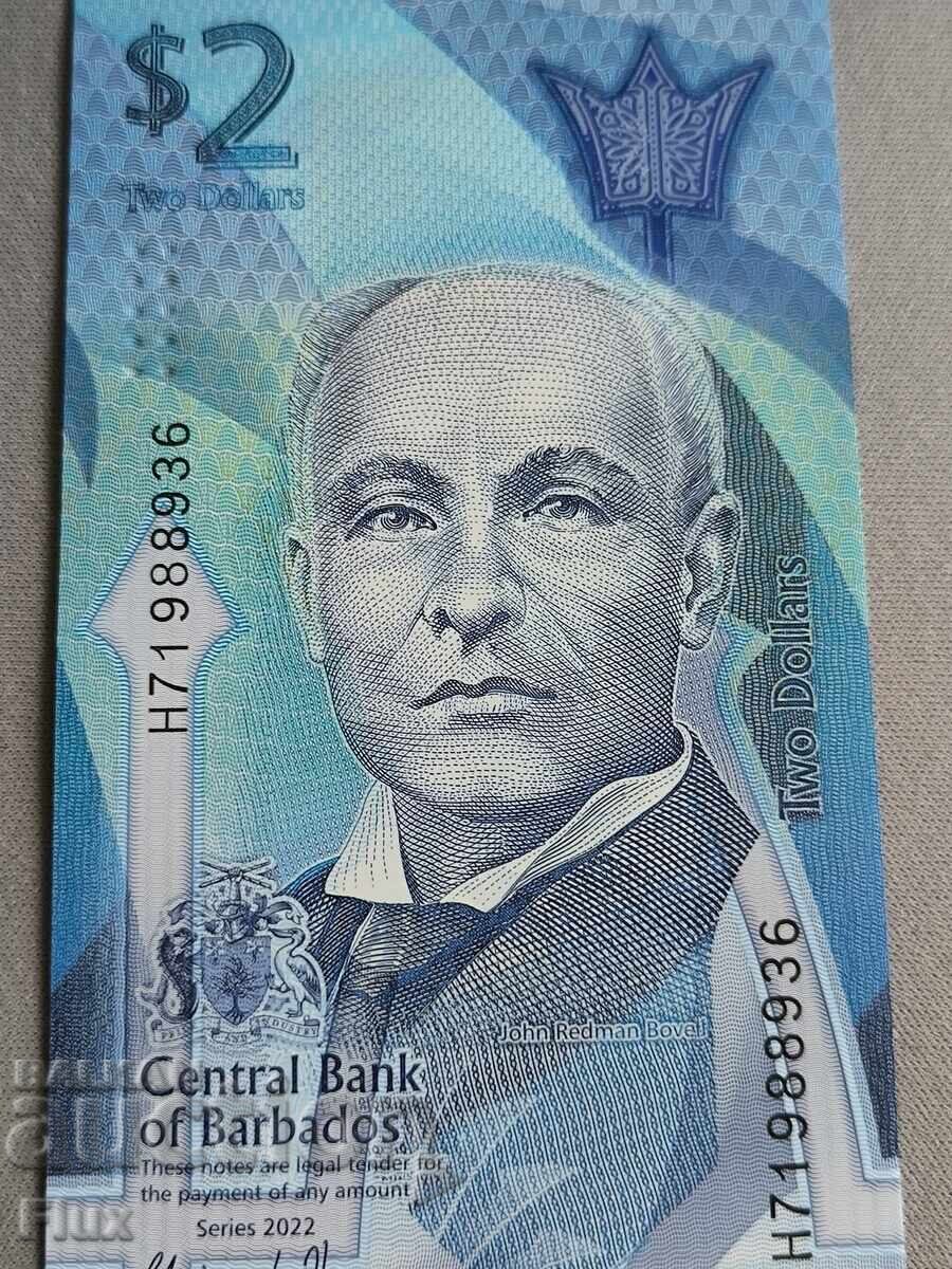 Аукцион Банкнота - Барбадос - 2 долара UNC | 2022г. Аукцион Банкнота - Барбадос - 2 долара UNC | 2022г.