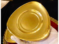 Brass plates, gold plating, set of 4