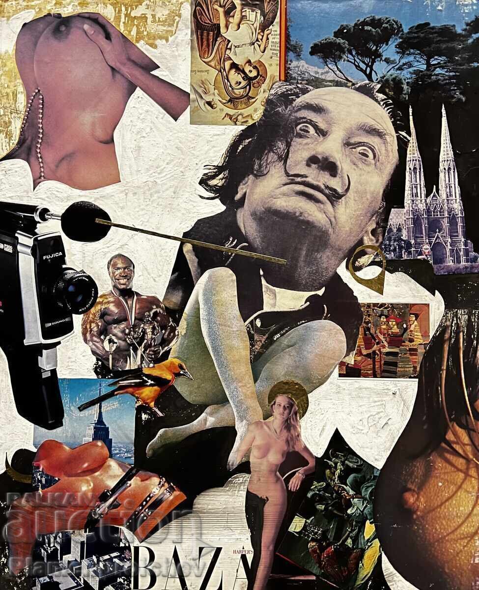 UNIQUE COLLAGE PAINTING SALVADOR DALI TSVYATKO TSVETKOV - 5 UNIQUE COLLAGE PAINTING SALVADOR DALI TSVYATKO TSVETKOV - 5