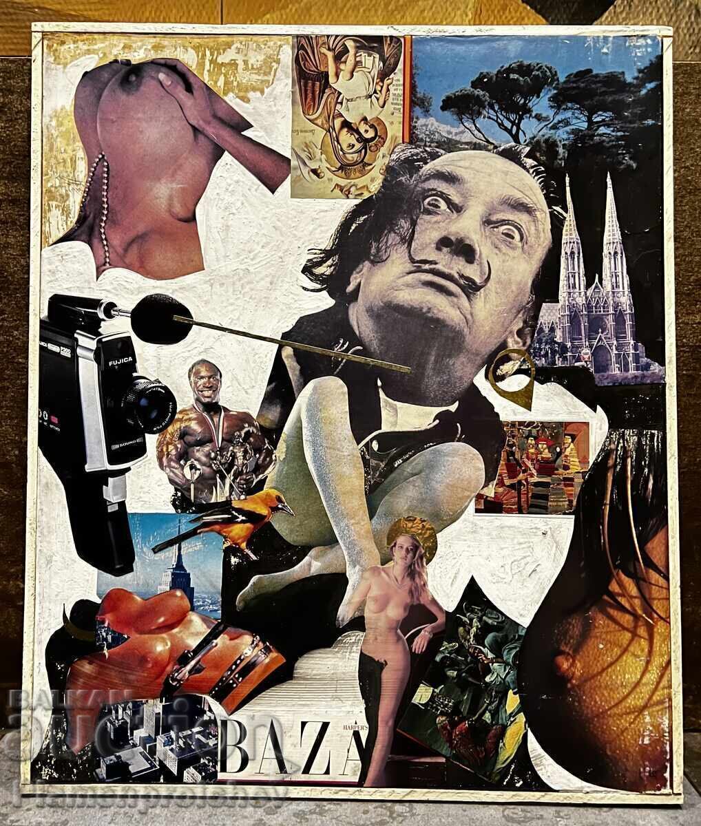 UNIQUE COLLAGE PAINTING SALVADOR DALI TSVYATKO TSVETKOV UNIQUE COLLAGE PAINTING SALVADOR DALI TSVYATKO TSVETKOV