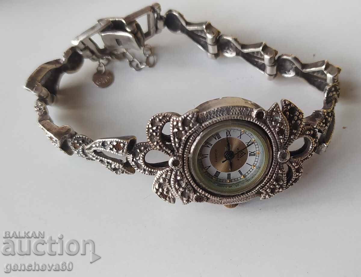 Vintage WINNER watch with a silver chain - 7