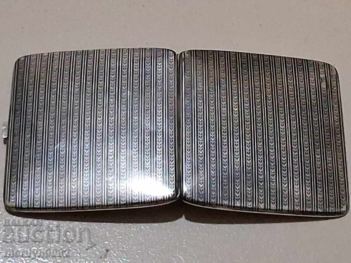 Ασημένια ταμπακέρα 900/1000 ασήμι με νιέλο 102,36 γρ - 7