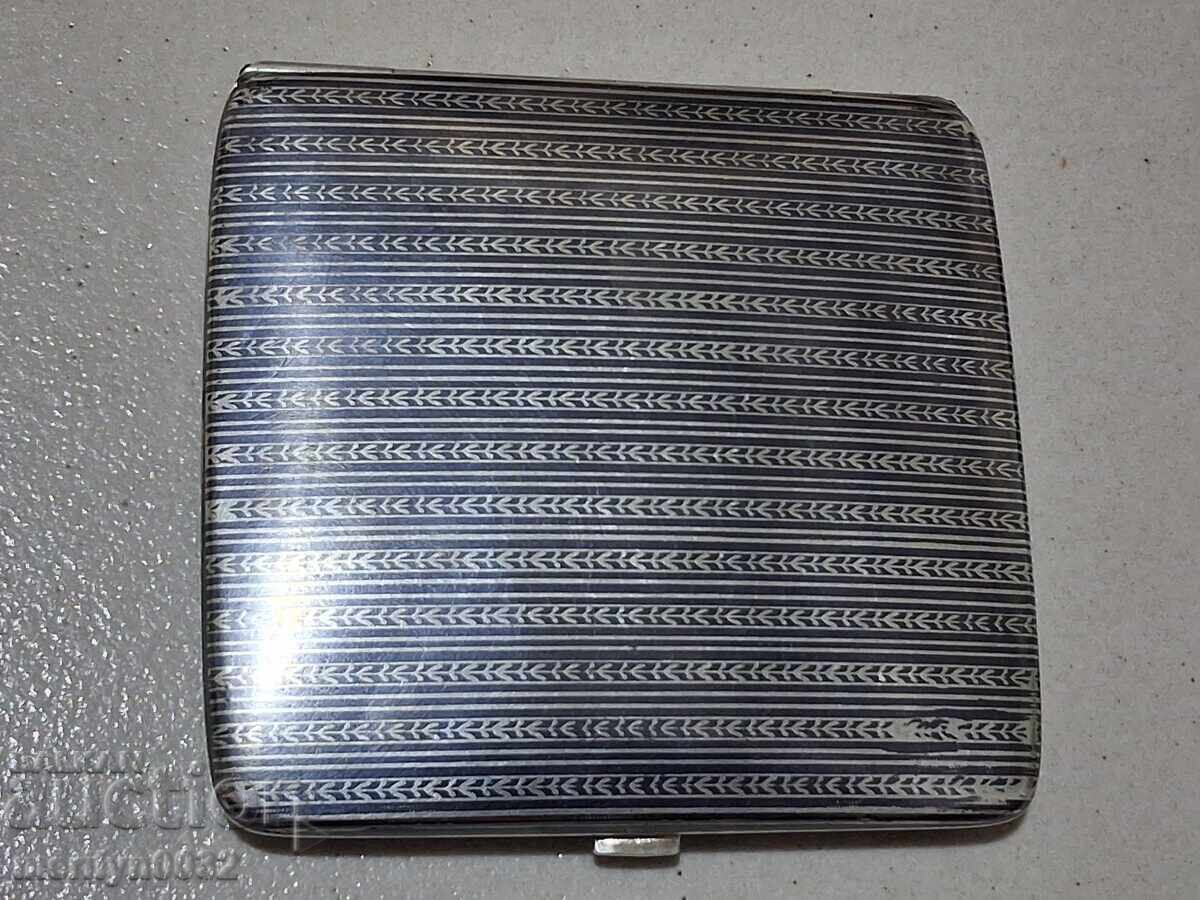 Ασημένια ταμπακέρα 900/1000 ασήμι με νιέλο 102,36 γρ