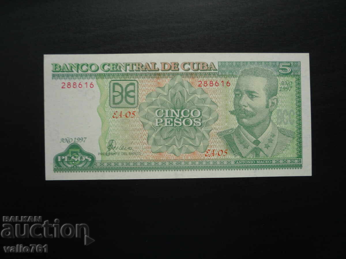 КУБА  5  ПЕСОС  1997   НОВА UNC