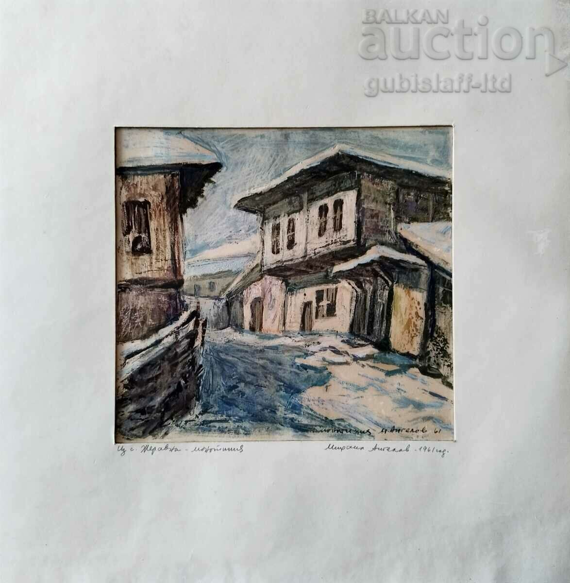 Εικόνα "Από το χωριό Zheravna", τέχνη. Mikhail Angelov, 1961