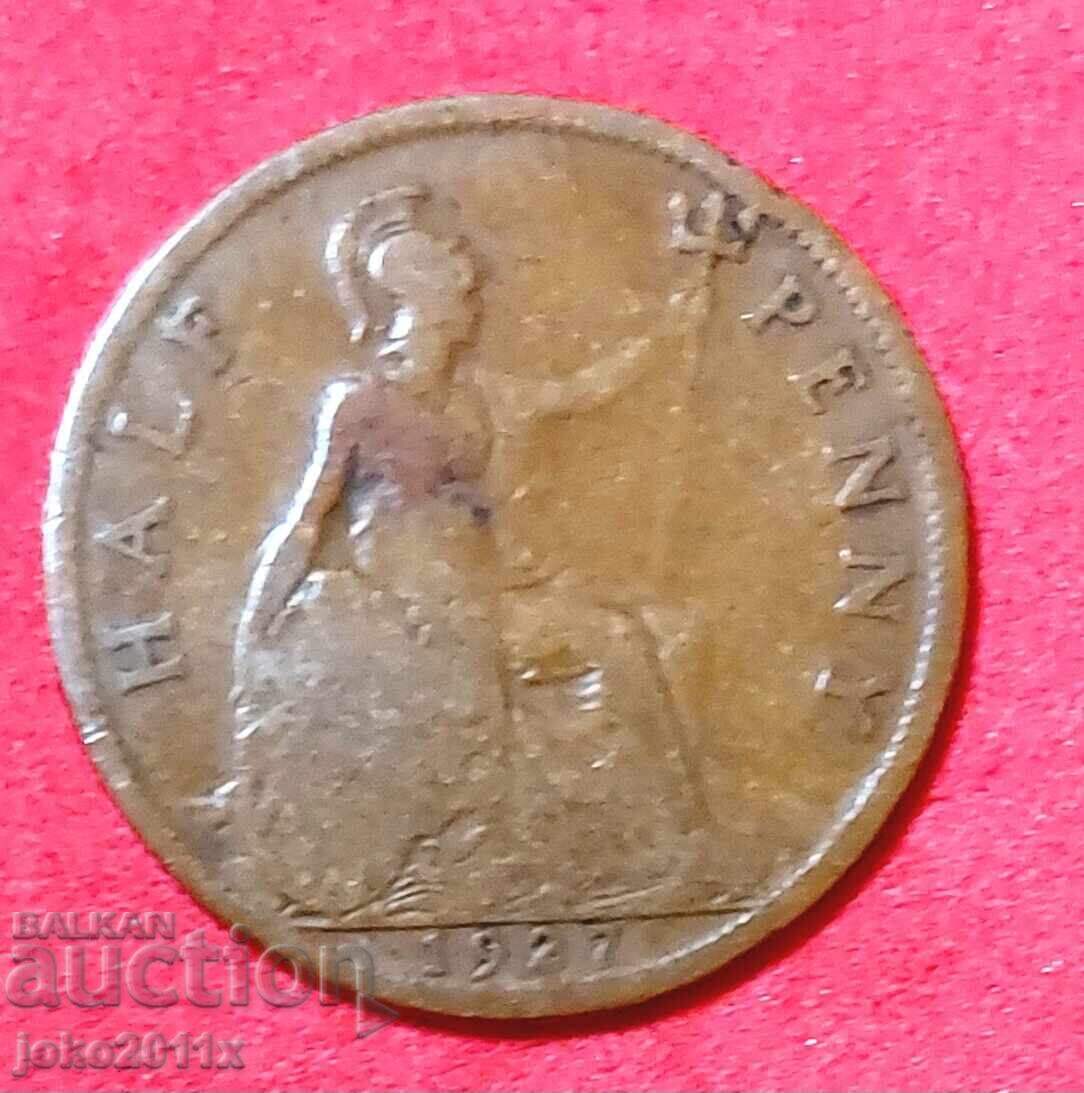 Ηνωμένο Βασίλειο - 1/2 πένες του 1927 Ηνωμένο Βασίλειο - 1/2 πένες του 1927