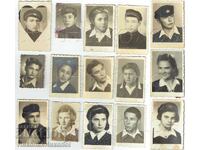 LOT 15x POZE PAȘAPORT MICI VECHI VARNA GIMNAZIALI E715