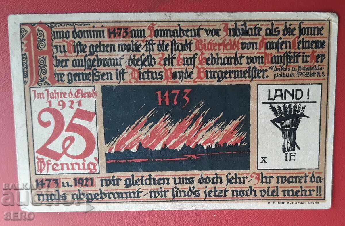 Bancnotă-Germania-Saxonia-Bitterfeld-25 pfennig 1921 cu preț 2.00 BGN | € 1.02 Bancnotă-Germania-Saxonia-Bitterfeld-25 pfennig 1921 cu preț 2.00 BGN | € 1.02