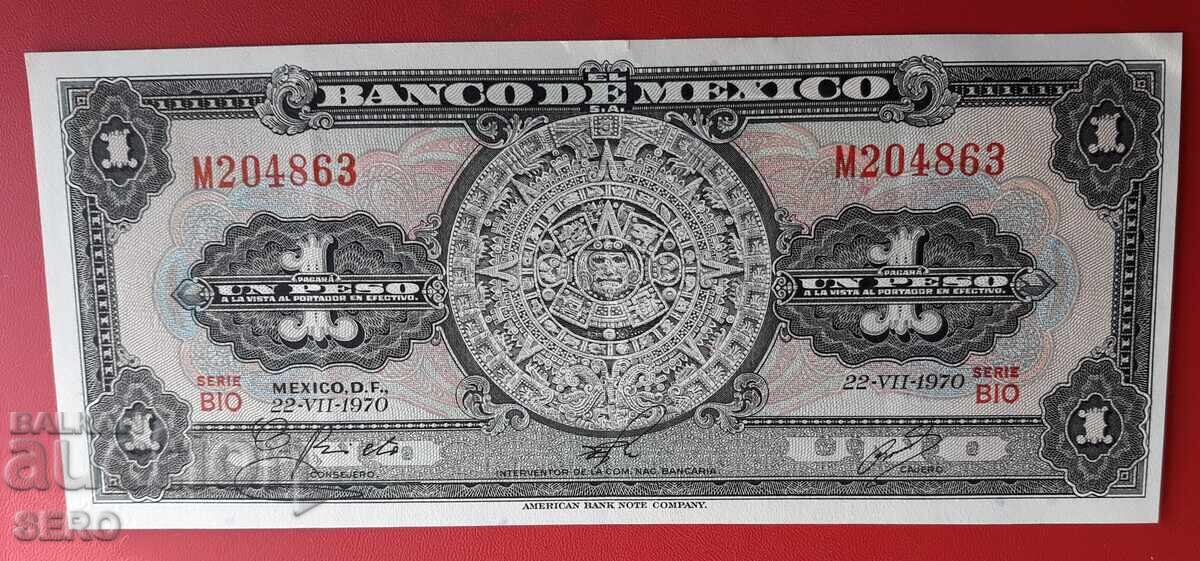 Bancnotă-Mexic-1 peso 1970