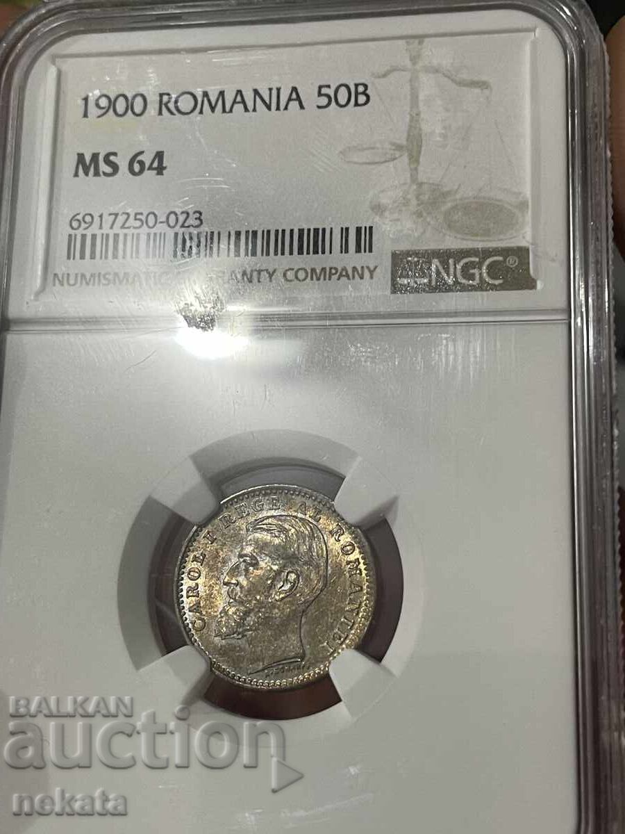 Ρουμανία 50 bani, 1900 g. MS64 NGC Ρουμανία 50 bani, 1900 g. MS64 NGC