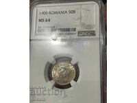 România 50 bani, 1900 MS64 NGC