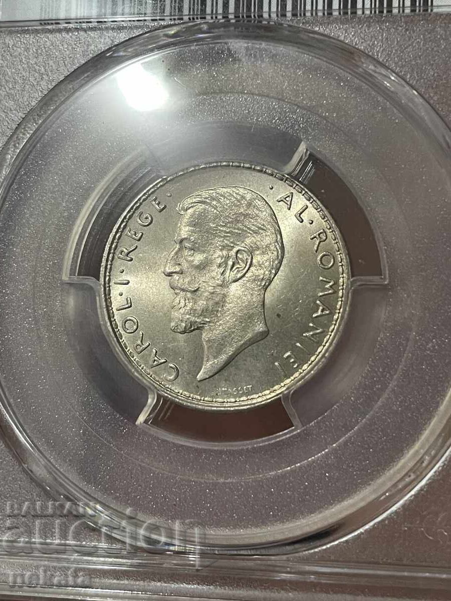 Аукцион Румъния 1 лея 1914 г. MS65 PCGS