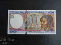 CENTRAL AFRICA 10,000 FRANCS (L) GABON 2000 NEW UNC