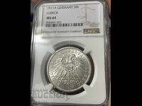 Γερμανία, Λυβέκη, 3 μάρκα 1911 Α. NGC MS64