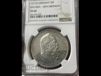 Бавария, 5 марки 1911 г. NGC PF60