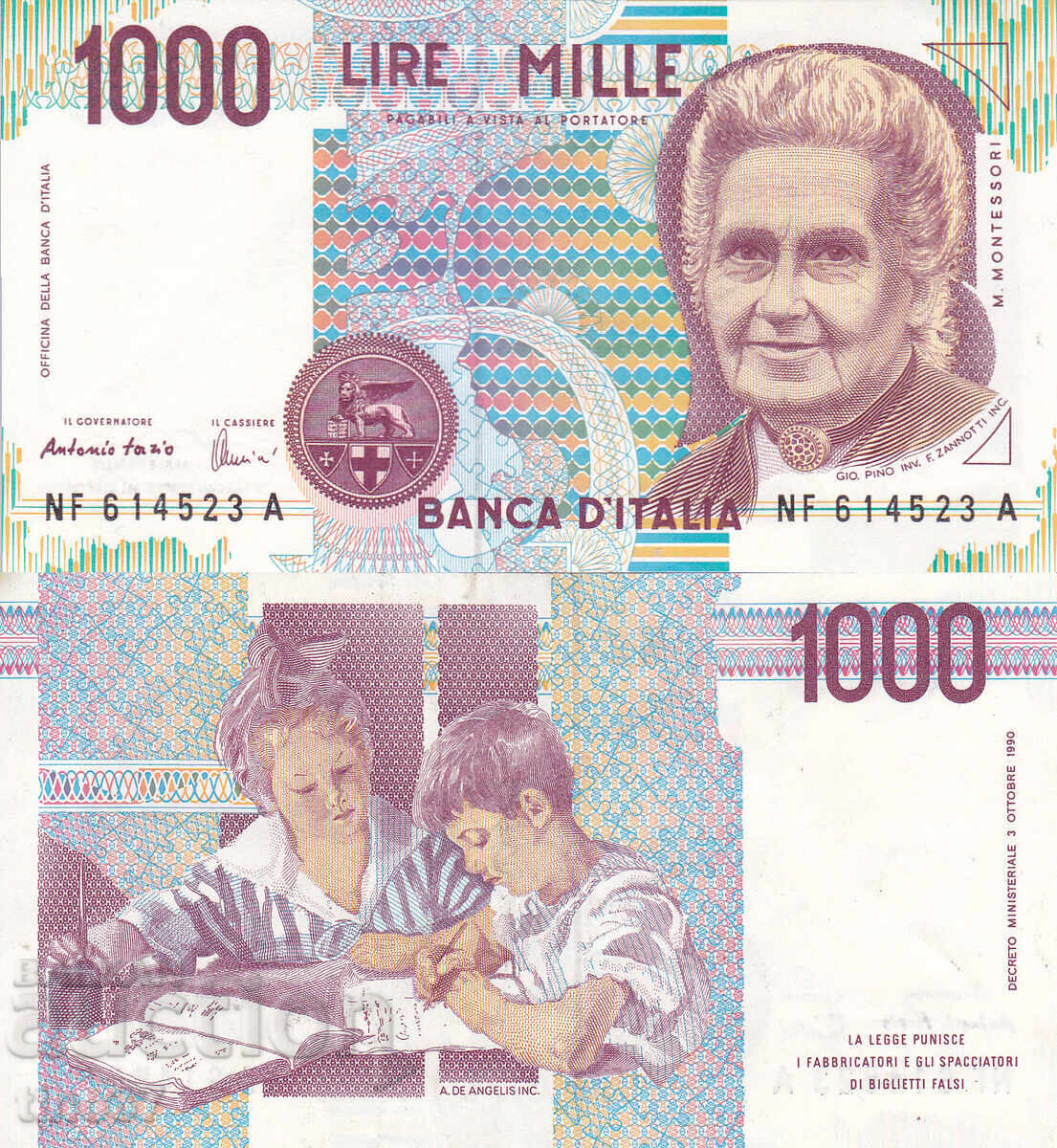 tino37- ΙΤΑΛΙΑ - 1000 ΛΙΡΕΣ - 1990 - VF+