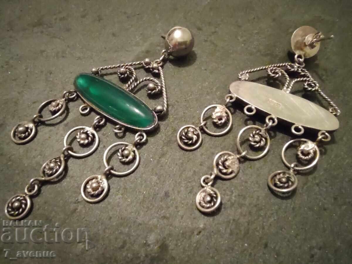 Доставка на Сребърни дълги обици със зелен Ахат, с печати 6.12.25 Доставка на Сребърни дълги обици със зелен Ахат, с печати 6.12.25
